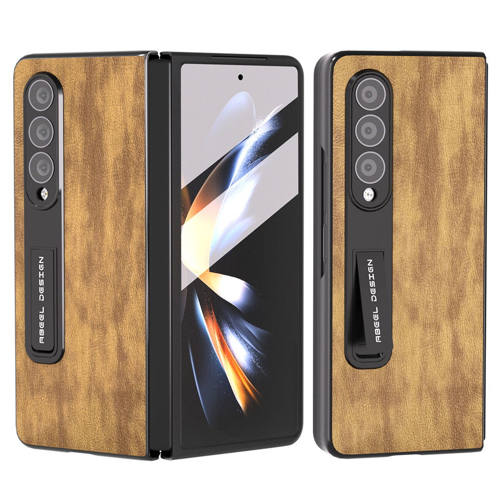 ABEEL til Samsung Galaxy Z Fold4 5G Kickstand telefontaske Litchi Texture PU Læder PC Vintage Cover med Front Screen Film ABEEL til Samsung Galaxy Z Fold4 5G Kickstand telefontaske Litchi Texture PU Læder PC Vintage Cover med Front Screen Film